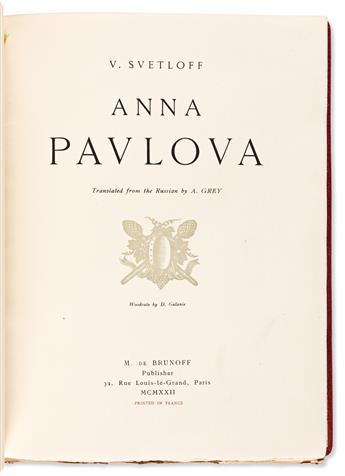 Pavlova, Anna (1881-1931) & Valerian Svetloff (1860-1934) Anna Pavlova, Signed Limited Edition.